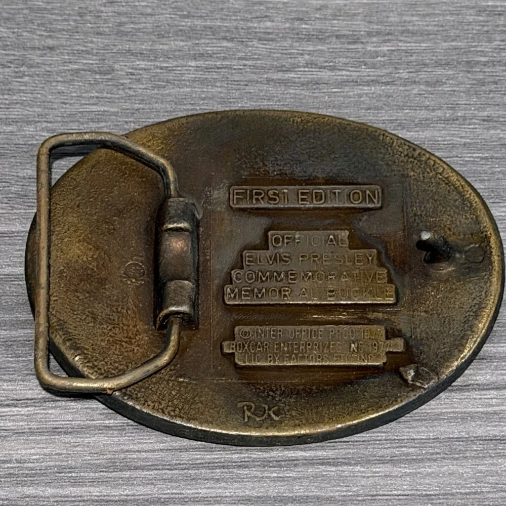 Elvis Presley 1977 Commemorative Belt Buckle‎ First Edition Arnold Bergier Box